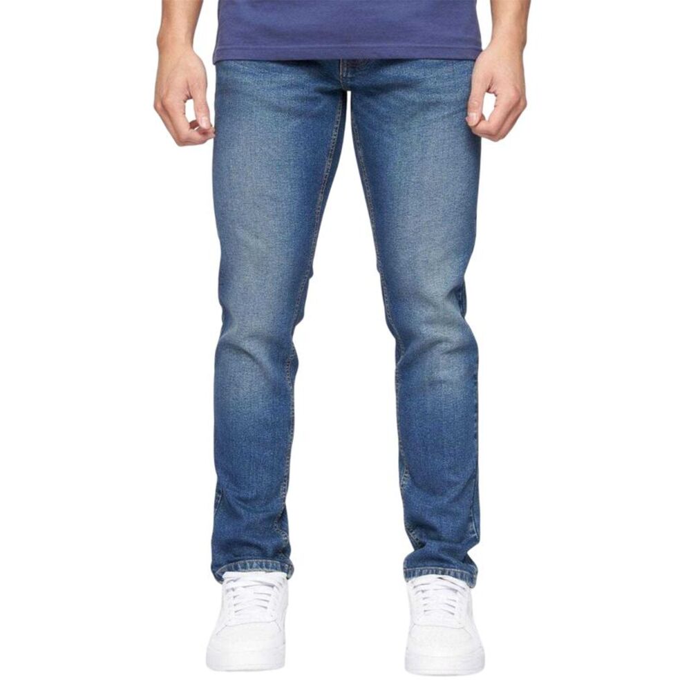 Crosshatch Mens Buraca Stonewashed Slim Jeans / Blue